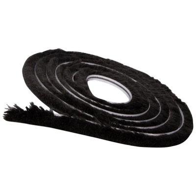 Porte moustiquaire plissée Brosse standard 6,7x16mm mohair noir 2.2m