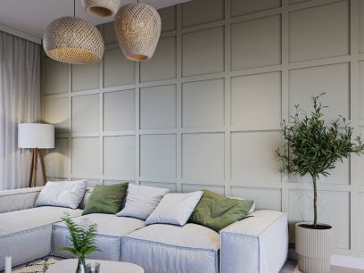 Decowall moderne lijstenset MDF gegrond 9x63mm 130x130cm